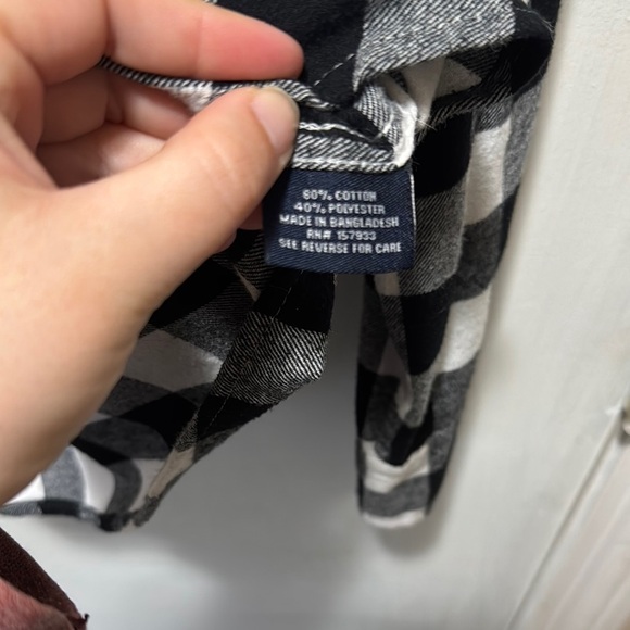 Black and White Checkered Men's Shirt large - Picture 3 of 11